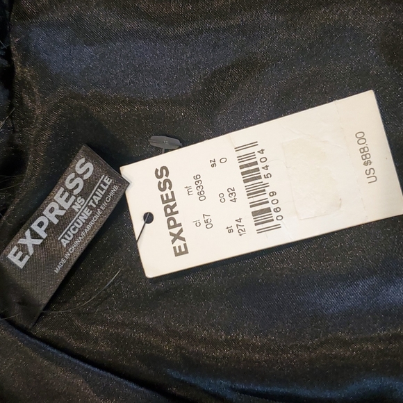 EXPRESS Vintage Faux Fur Collar Black/Grey Jacket/Coat/Sweater Attachable/Detach - Picture 2 of 7